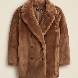 J. Crew Women's Brown Faux Fur Coat
